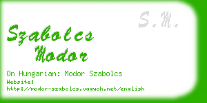szabolcs modor business card